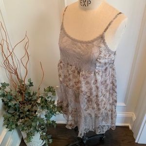 blue bird Women's Floral Lace Empire waist Top